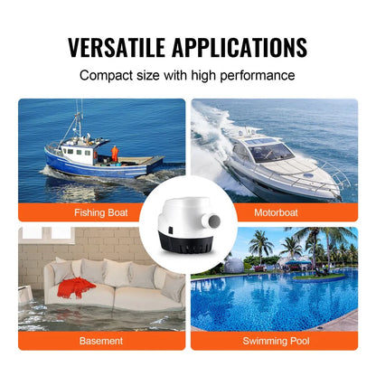 NMBP11-G1100-40-12 - 1100 GPH Automatic Bilge Pump for Boats