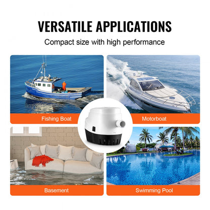 NMBP11-G750-30-12 - VEVOR 750 GPH Bilge Pump with Auto Activation