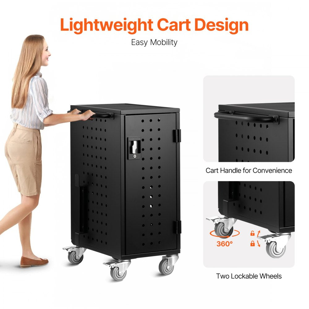 SCC-16P - 15.6" Mobile Laptop Charging Cart with 16 Slots