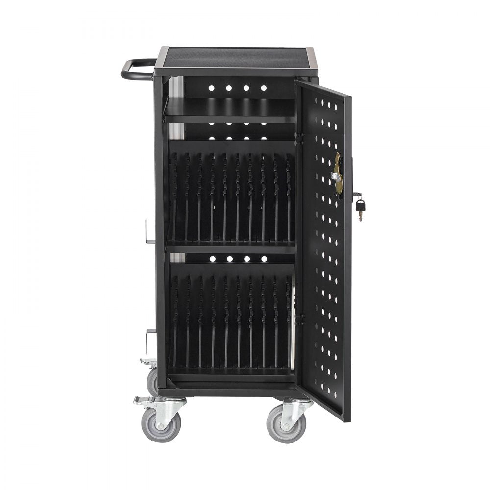 SCC-20P - 20-Device Metal Laptop Cart with Lockable Wheels