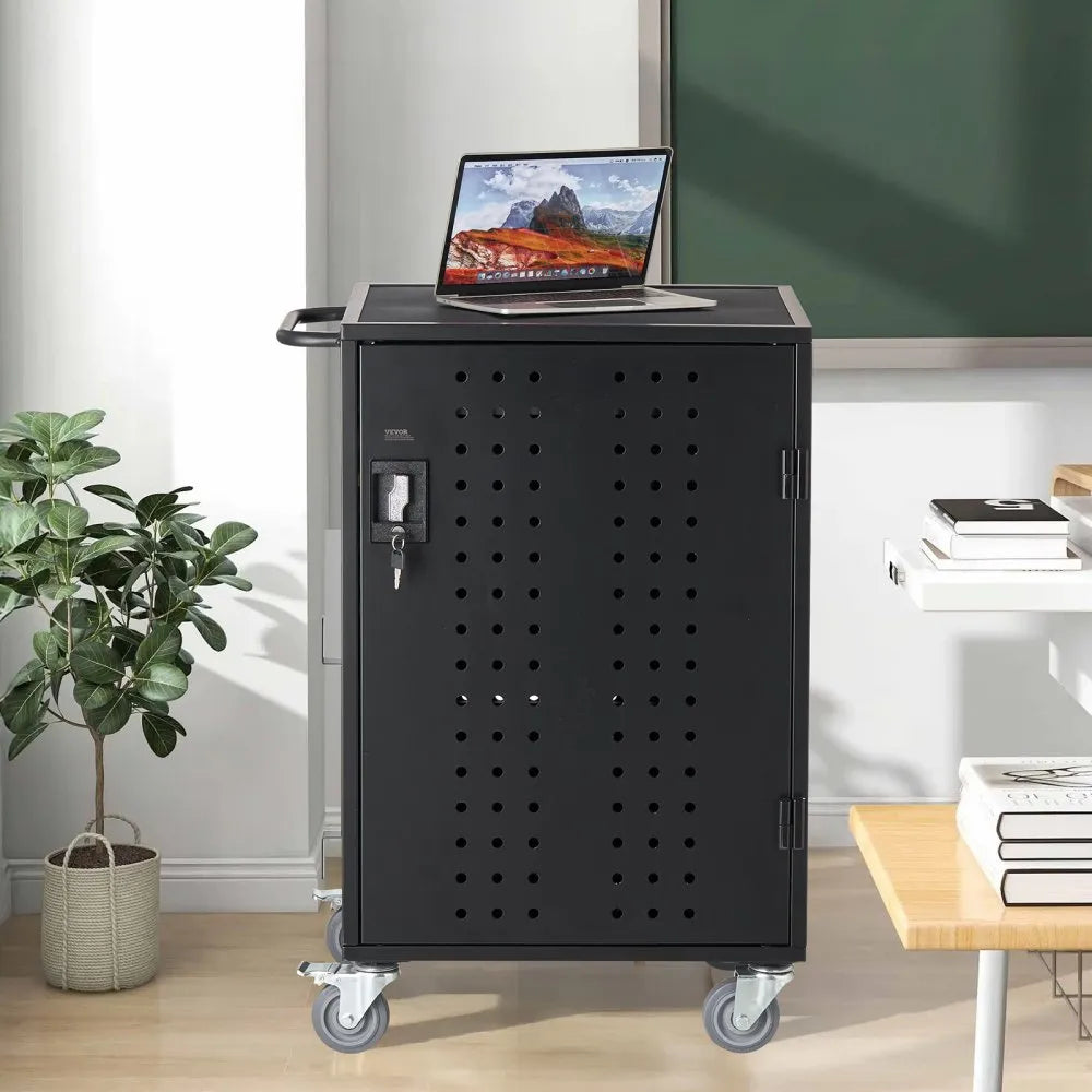 SCC-32P - Secure 32 Device Charging Cart with Wheels, Up to 15.6" Screens