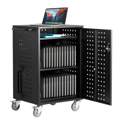 SCC-32P - Secure 32 Device Charging Cart with Wheels, Up to 15.6" Screens