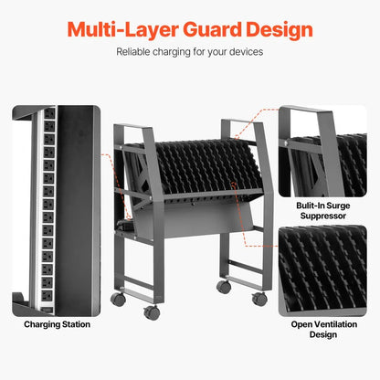 SOC-16P - Durable Mobile Charging Station for 16 Devices Up to 15.6"