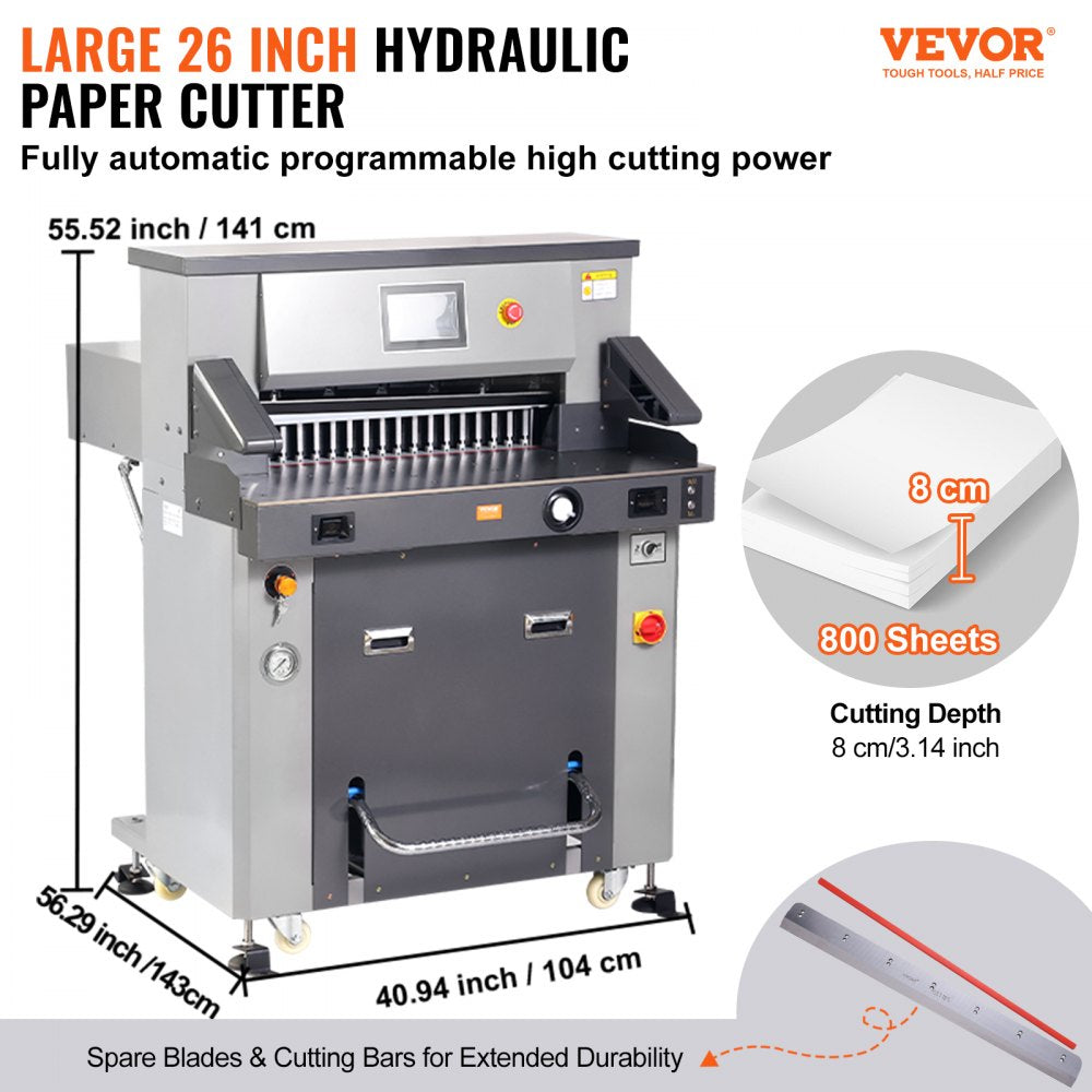 H670TV7 - Precision Electric Hydraulic Paper Cutter – 660.4mm, Cuts 800 Sheets