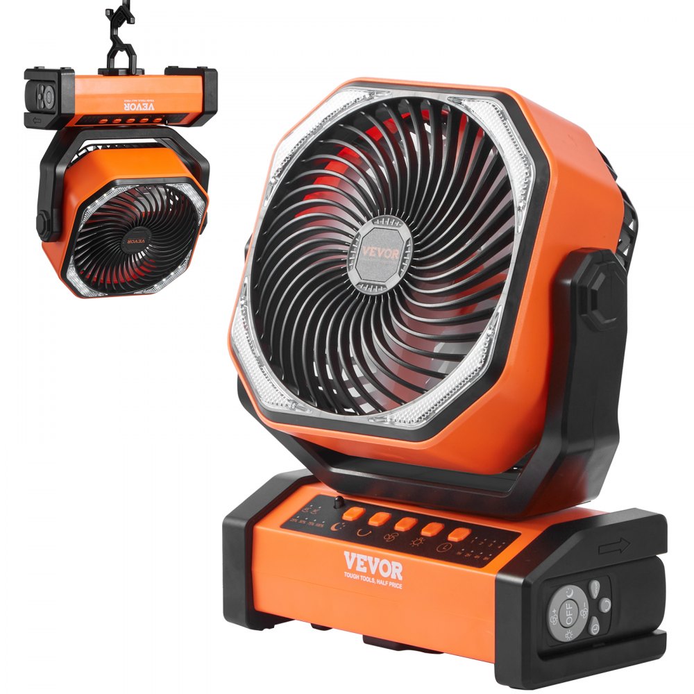 D12 - Versatile 9-Inch VEVOR Rechargeable Fan for Home & Outdoor Use