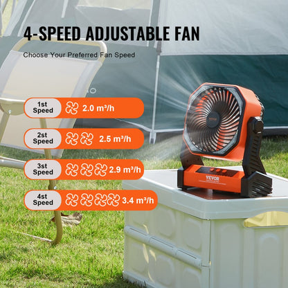 D10 - 8" Rechargeable Cordless Portable Fan for Any Location