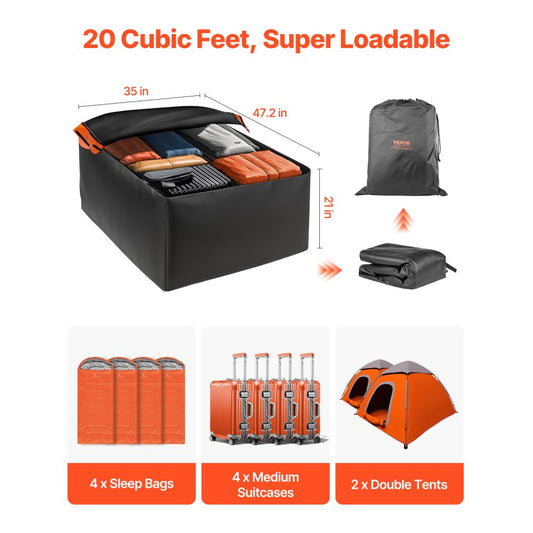 THCB-T1120 - 20ft Waterproof Rooftop Cargo Bag with Lock & Easy Setup