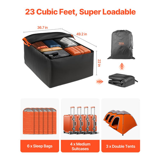 THCB-T1123 - 23 Cubic Feet Waterproof Rooftop Cargo Bag with Lock