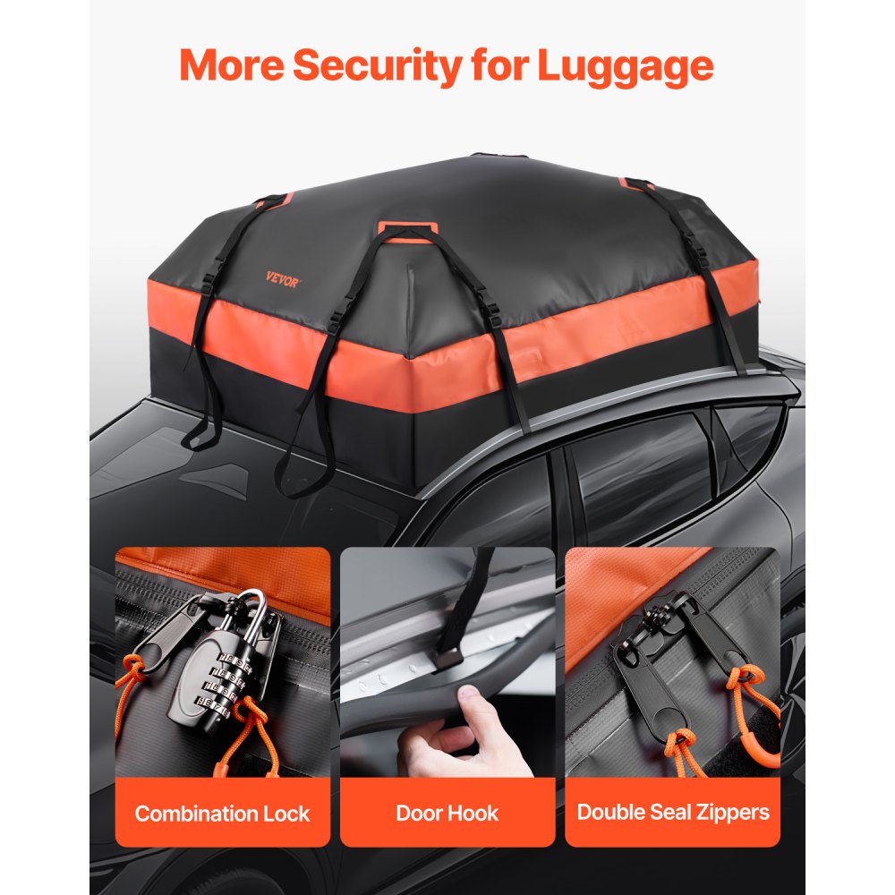 THCB-T0415 - Waterproof 15 Cubic Feet Car Rooftop Cargo Carrier Bag