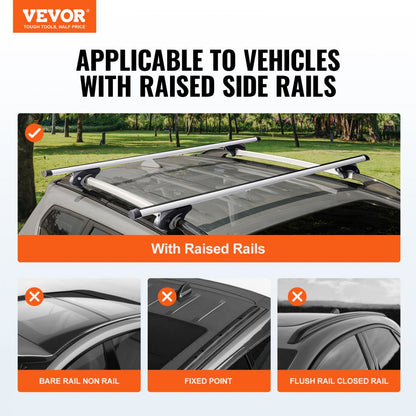 HJ-RB021-54" - Universal 54" Aluminum Roof Rack Cross Bars with Anti-Theft Lock