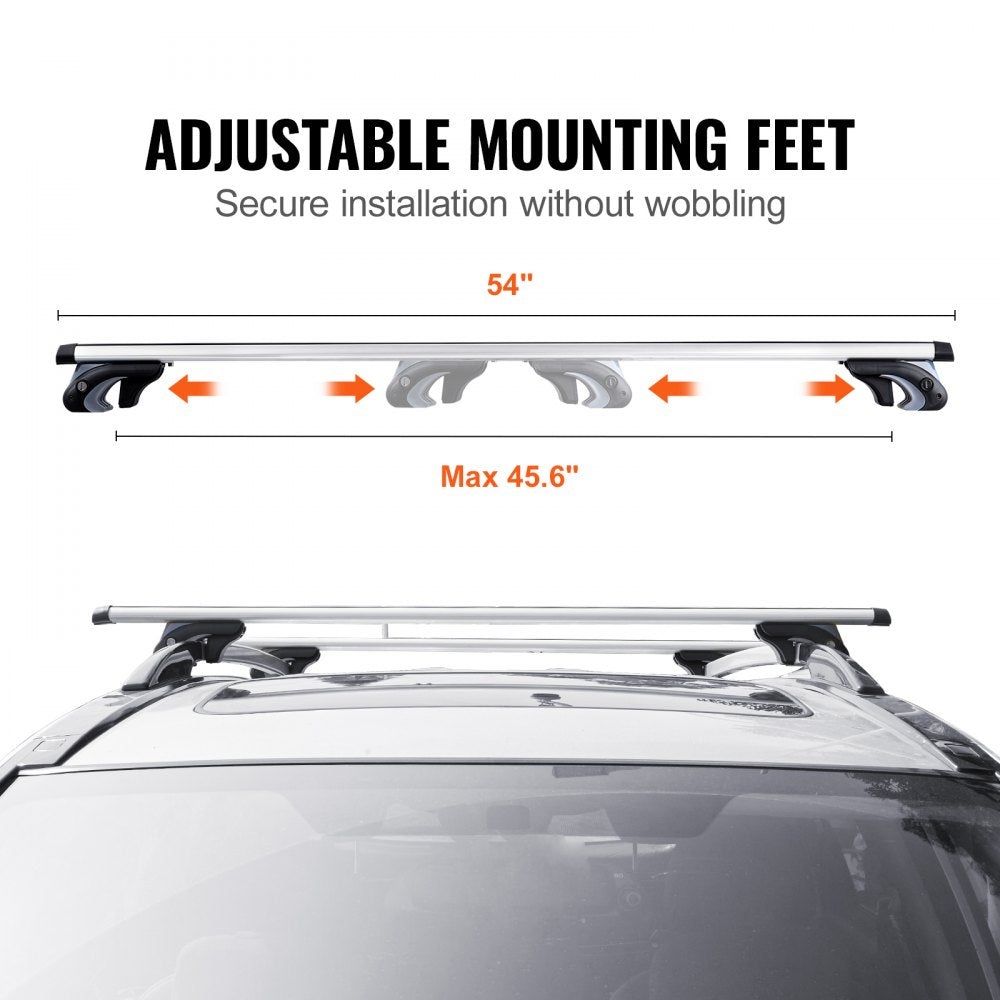 HJ-RB021-54" - Universal 54" Aluminum Roof Rack Cross Bars with Anti-Theft Lock