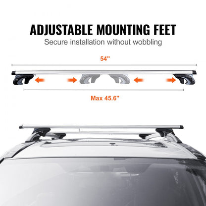 HJ-RB021-54" - Universal 54" Aluminum Roof Rack Cross Bars with Anti-Theft Lock