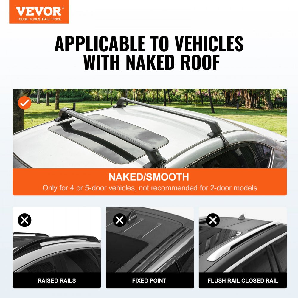 HJ-RB017-108CM - 41.3" Durable Aluminum Roof Crossbars for Easy Vehicle Use