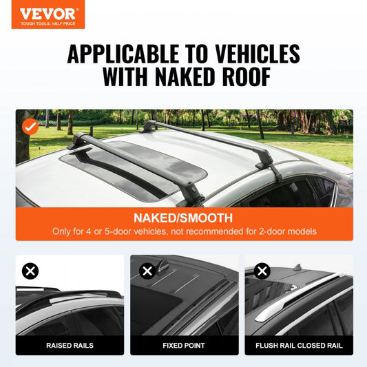 HJ-RB017-108CM - 41.3" Durable Aluminum Roof Crossbars for Easy Vehicle Use