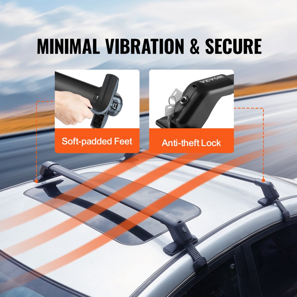 HJ-RB017-108CM - 41.3" Durable Aluminum Roof Crossbars for Easy Vehicle Use