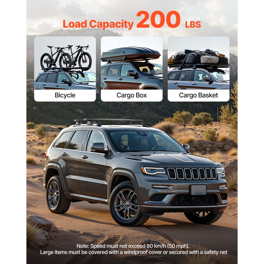 HJ-RB022 - Easy-Install Roof Rack Cross Bars for Jeep Grand Cherokee