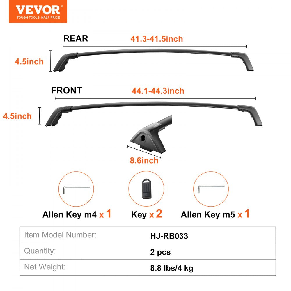HJ-RB033 - Lightweight VEVOR Roof Rack for Toyota RAV4 2019-2023, 260 lbs Capacity