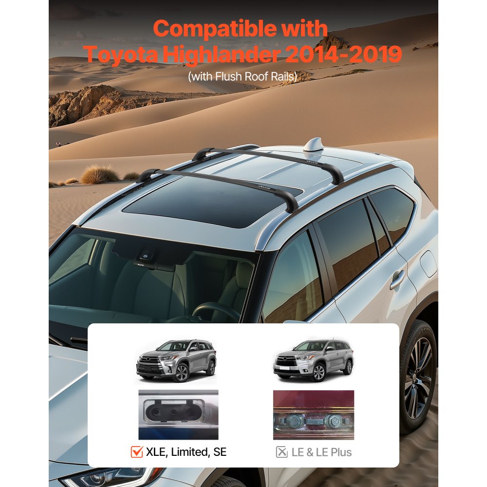 HJ-RB032 - Durable Aluminum Roof Rack for Toyota Highlander (2014-2019)