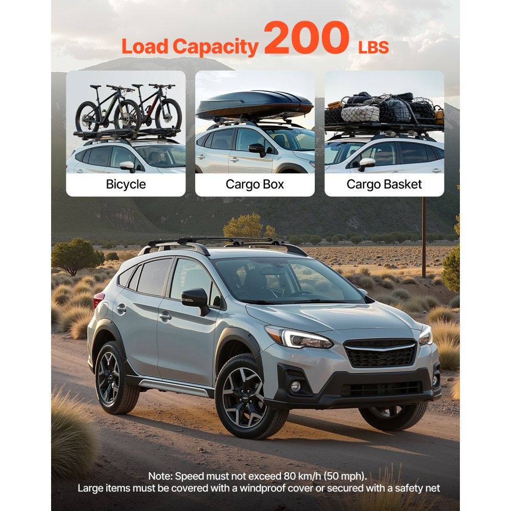 HJ-RB023-S - Aerodynamic Roof Rack Cross Bars for Subaru Crosstrek 2018-2024