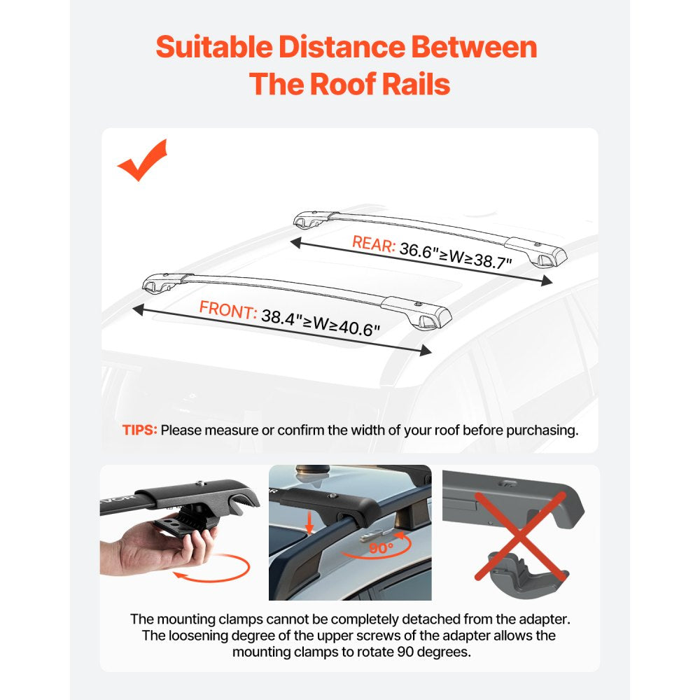 HJ-RB023-S - Aerodynamic Roof Rack Cross Bars for Subaru Crosstrek 2018-2024
