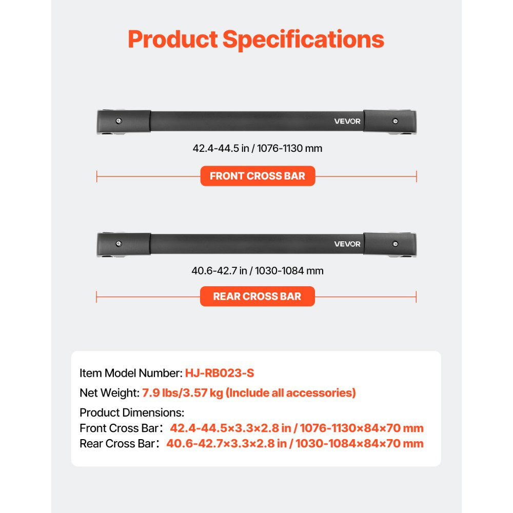 HJ-RB023-S - Aerodynamic Roof Rack Cross Bars for Subaru Crosstrek 2018-2024