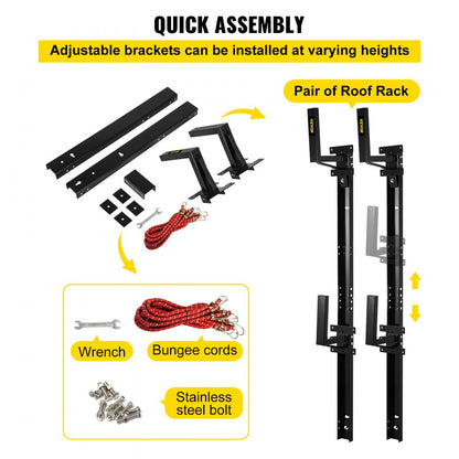 VV-TR-S46 - Heavy-Duty Steel Adjustable Ladder Rack for Trailers