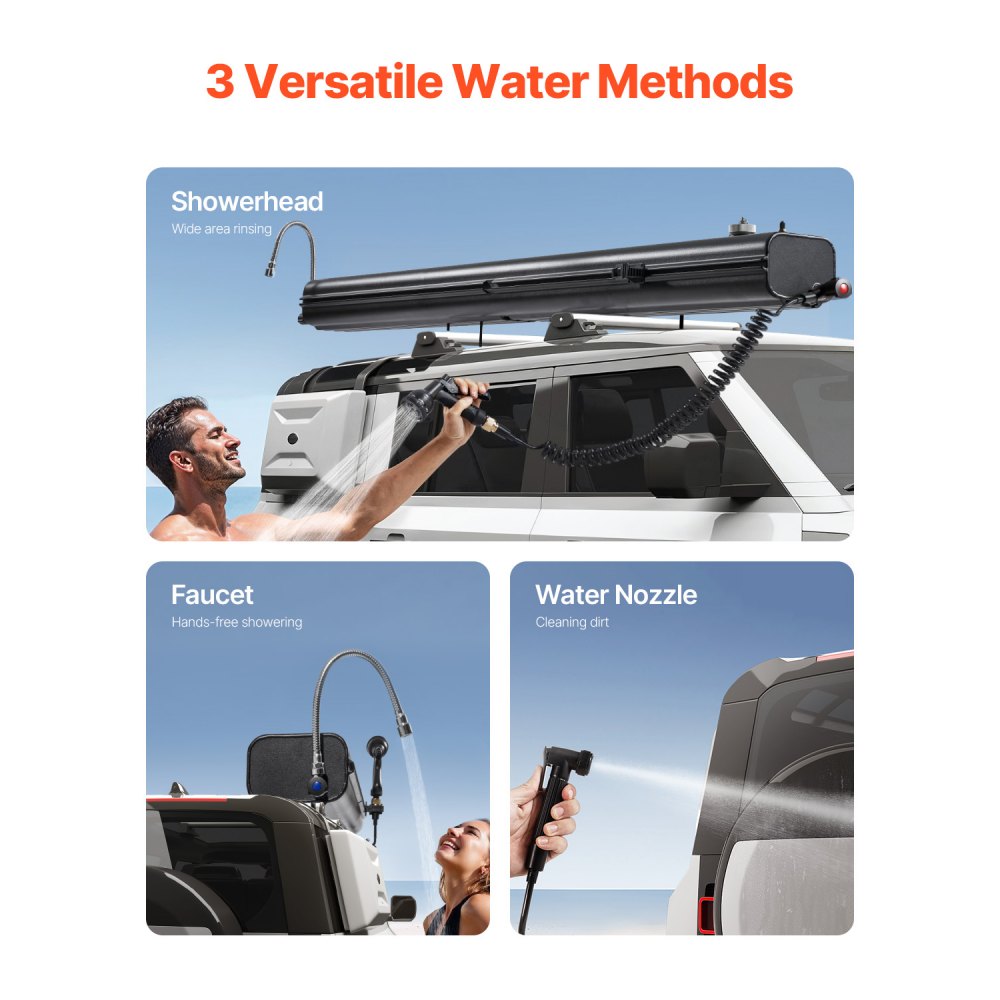 YK-SX-30L - 8 Gal Aluminum Roof Rack Water Tank for Outdoor Showers