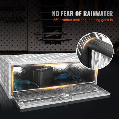 UTTB-482424 - Heavy-Duty 48" Aluminum Truck Box with Diamond Plate Design