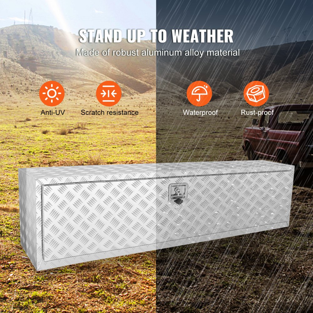 UTTB-601718 - Durable 60" Aluminum Truck Box, Holds Up to 110 lbs