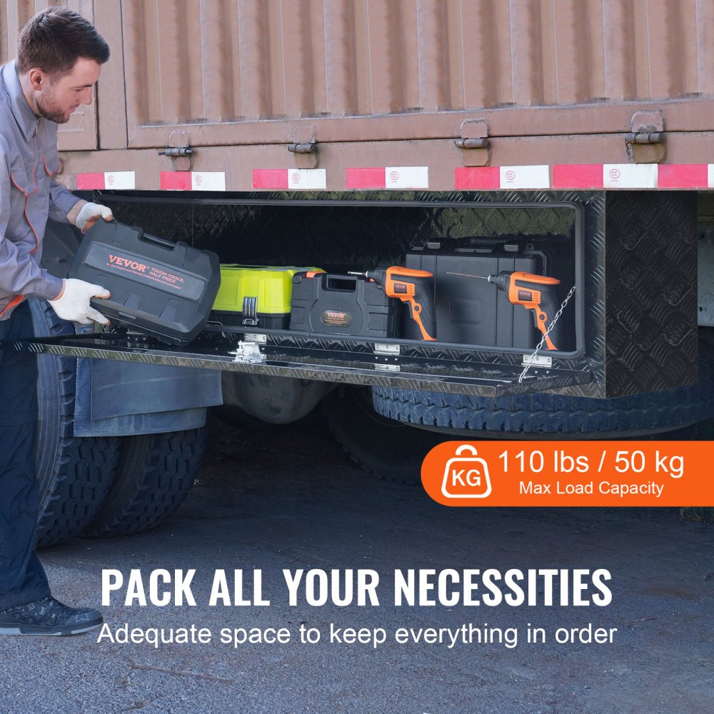 TB17-5B - Durable Underbody Aluminum Toolbox with Lock for Trucks and Vans