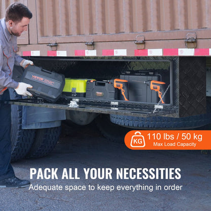 TB17-5B - Durable Underbody Aluminum Toolbox with Lock for Trucks and Vans