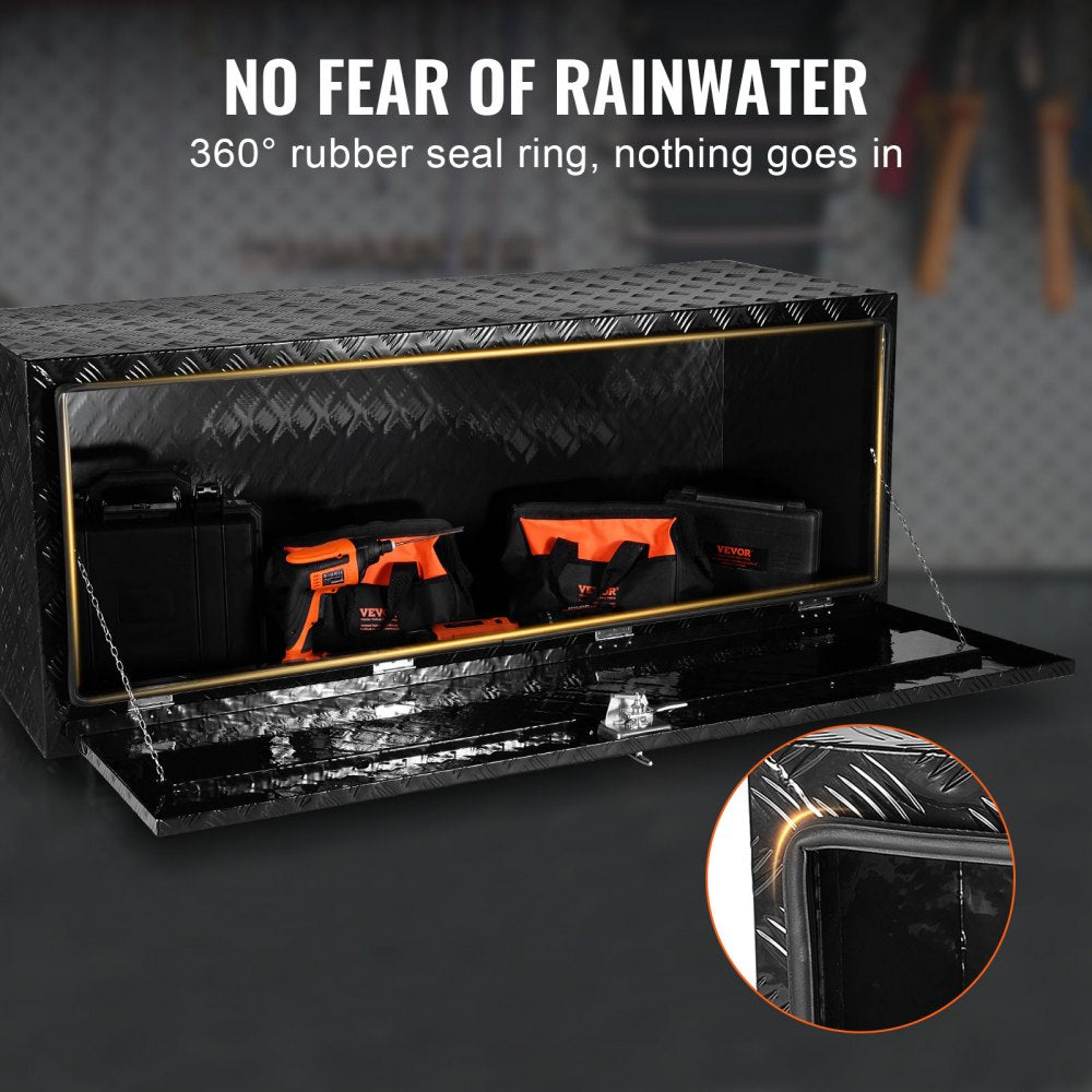 TB17-11B - 60" Aluminum Underbody Tool Box with Lock and Rubber Seal