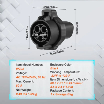 J1772 to Tesla Adapter - 80A Charging Solution for EVs