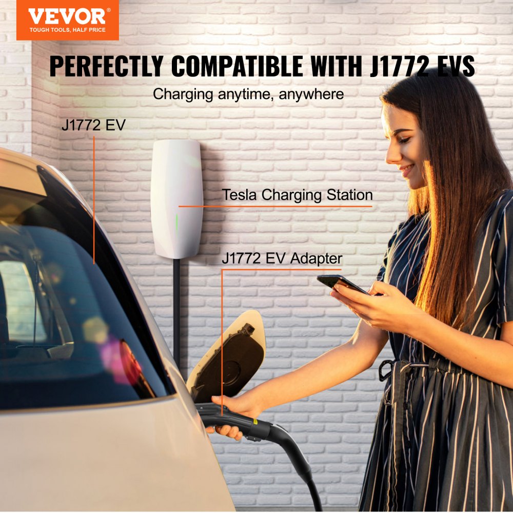 Tesla to J1772 Adapter - 8.3in Plug-and-Play EV Charging Solution