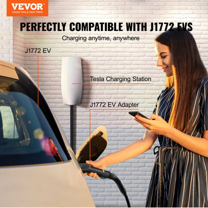 Tesla to J1772 Adapter - 8.3in Plug-and-Play EV Charging Solution