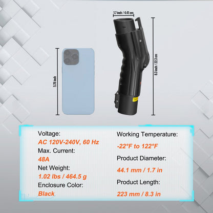 Tesla to J1772 Adapter - 8.3in Plug-and-Play EV Charging Solution