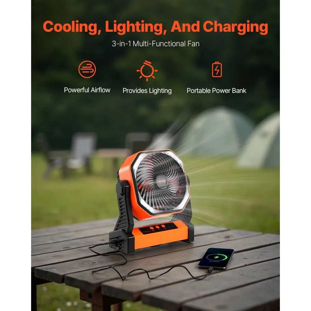 D10A - Quiet 8-Inch Rechargeable Fan with 4 Speed Levels