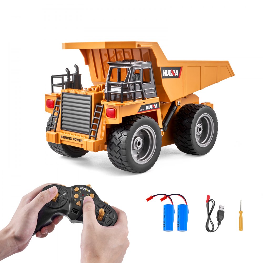 1534 - Remote Control Dump Truck with Sound Effects, 11" x 6.1", 100ft Range