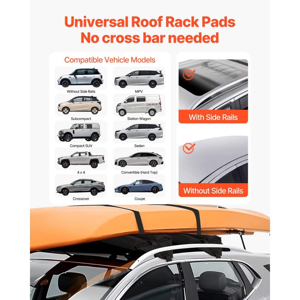 THRRP-002 - Soft Inflatable Roof Rack Pads for 88lbs Cargo Capacity
