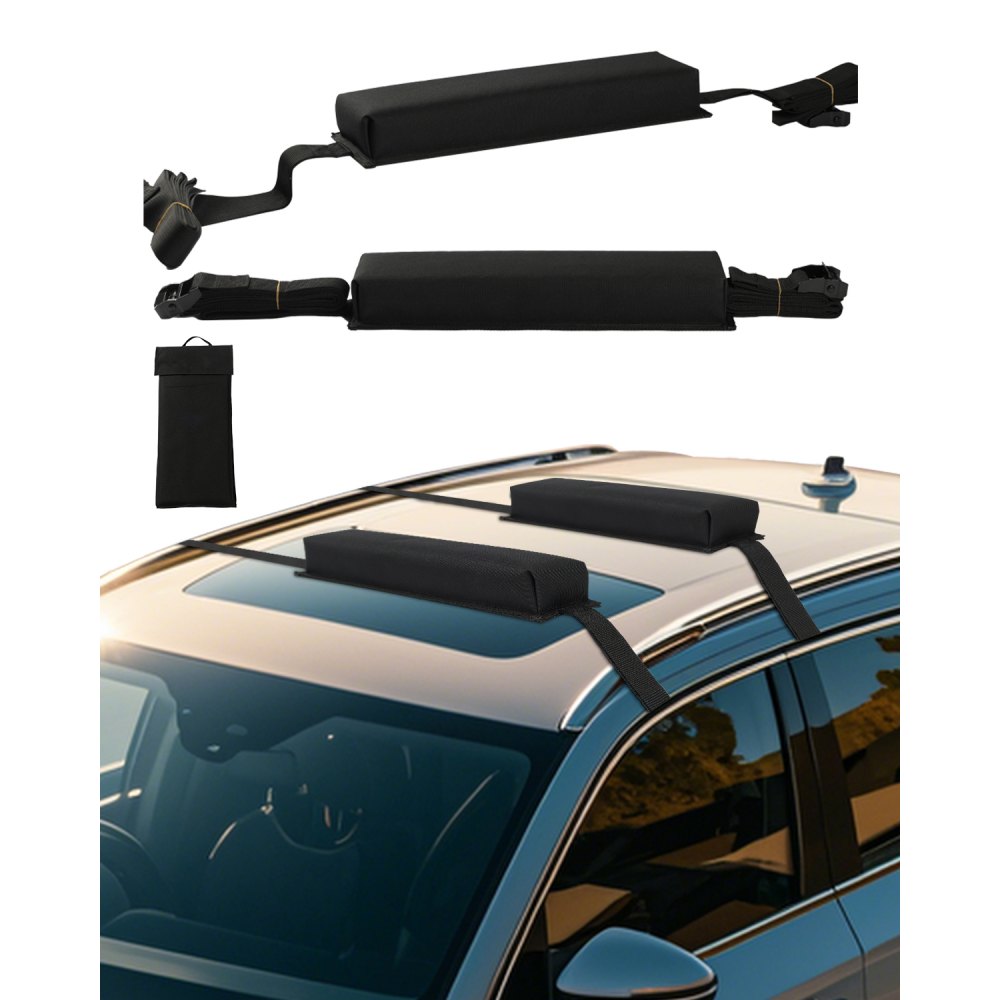SR02 - 15.5in Soft Roof Rack Pads for Kayaks & Canoes, 176lbs Capacity