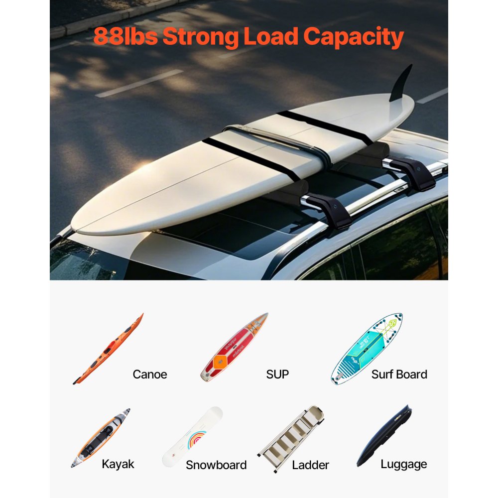 THRRP-005 - Durable Roof Rack Pads for Kayaks & Surfboards, Easy Install