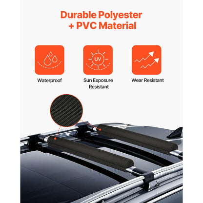THRRP-005 - Durable Roof Rack Pads for Kayaks & Surfboards, Easy Install