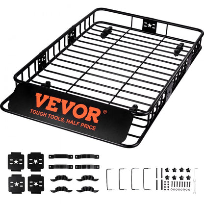 010648819336 - 64" Metal Roof Rack Cargo Basket with 200 lbs Capacity