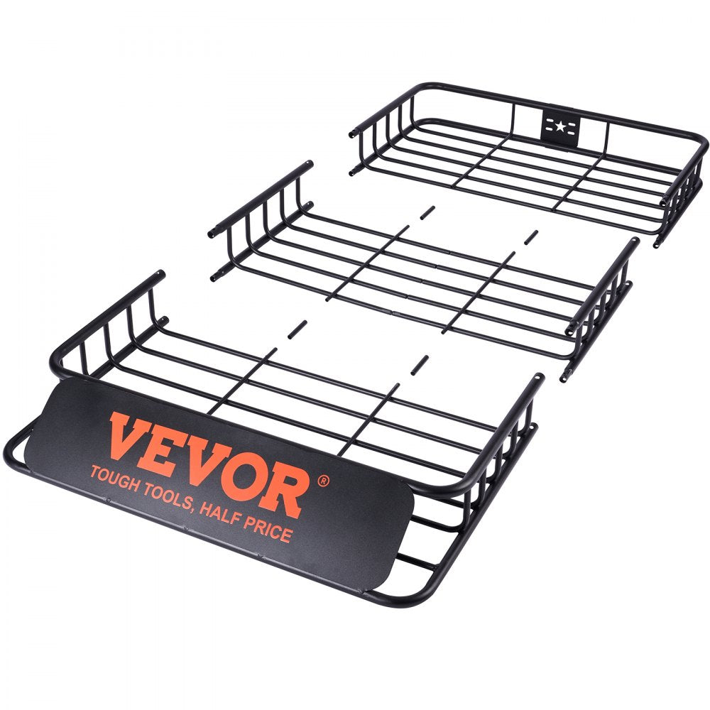 010648819336 - 64" Metal Roof Rack Cargo Basket with 200 lbs Capacity
