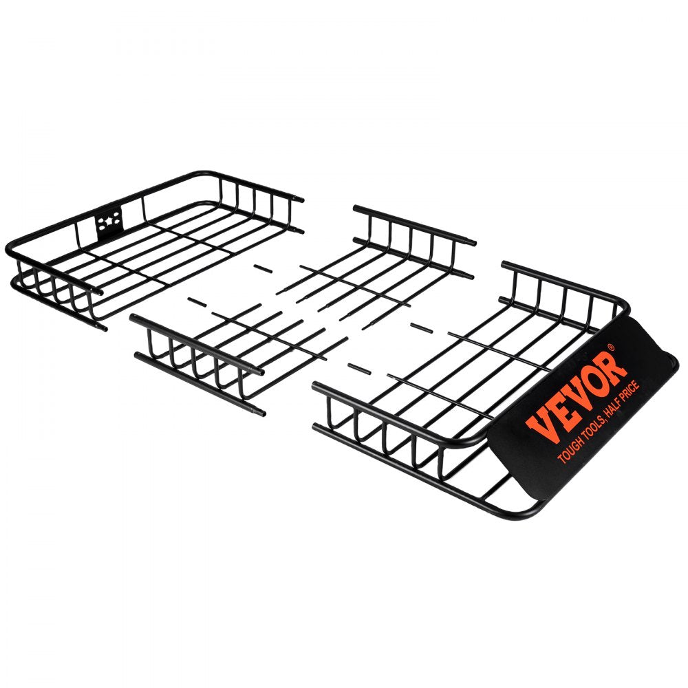 010648819336 - 64" Metal Roof Rack Cargo Basket with 200 lbs Capacity