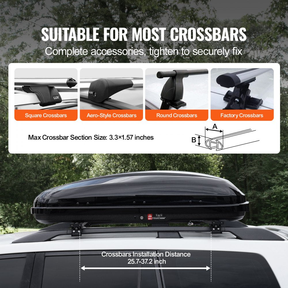 WP3001 - 165 lbs Rooftop Cargo Box - Durable ABS for SUV Travel