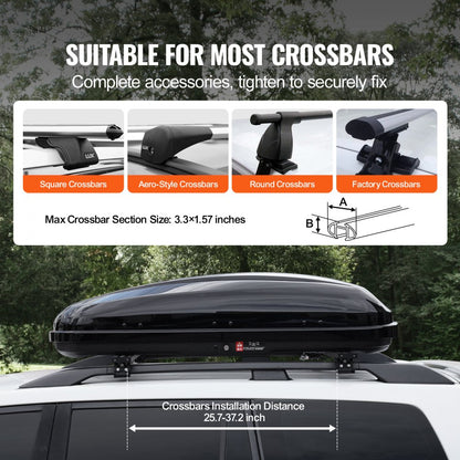 WP3001 - 165 lbs Rooftop Cargo Box - Durable ABS for SUV Travel