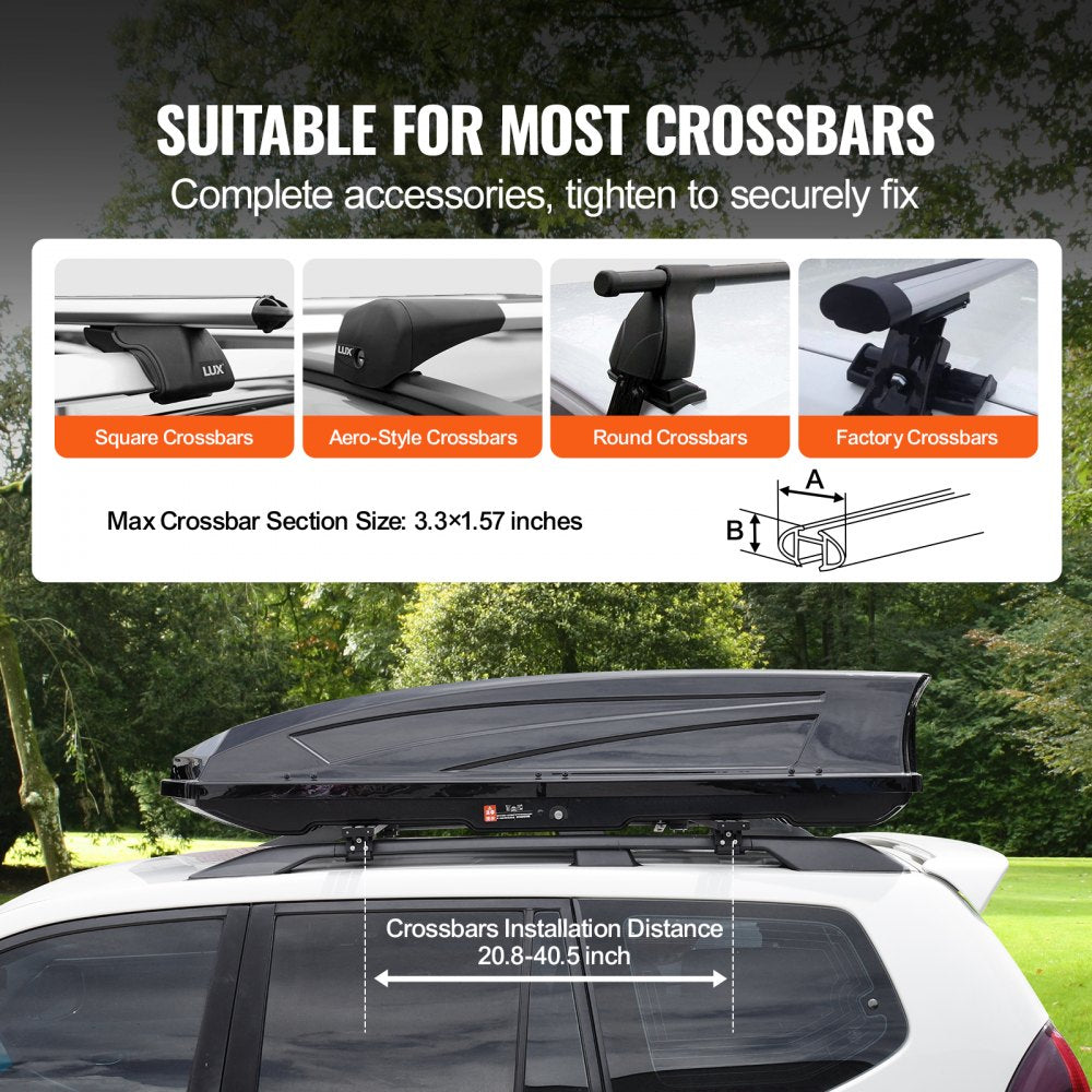 WP3023 - 22 Cu Ft Durable ABS Rooftop Cargo Box for Travel