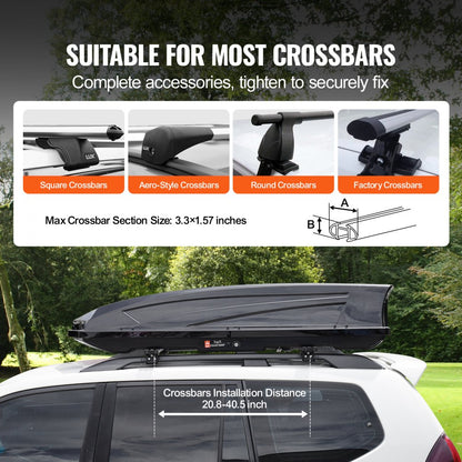 WP3023 - 22 Cu Ft Durable ABS Rooftop Cargo Box for Travel