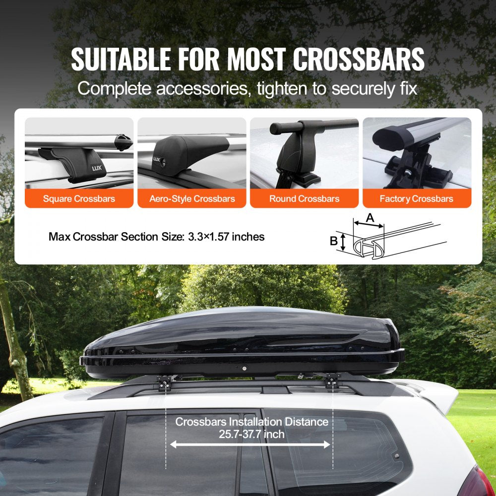 WP3005 - Durable 8 Cubic Feet ABS Rooftop Cargo Box for Outdoor Adventures